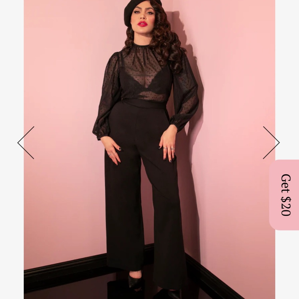 Vixen by Micheline Pitt Vacation Pants in Black